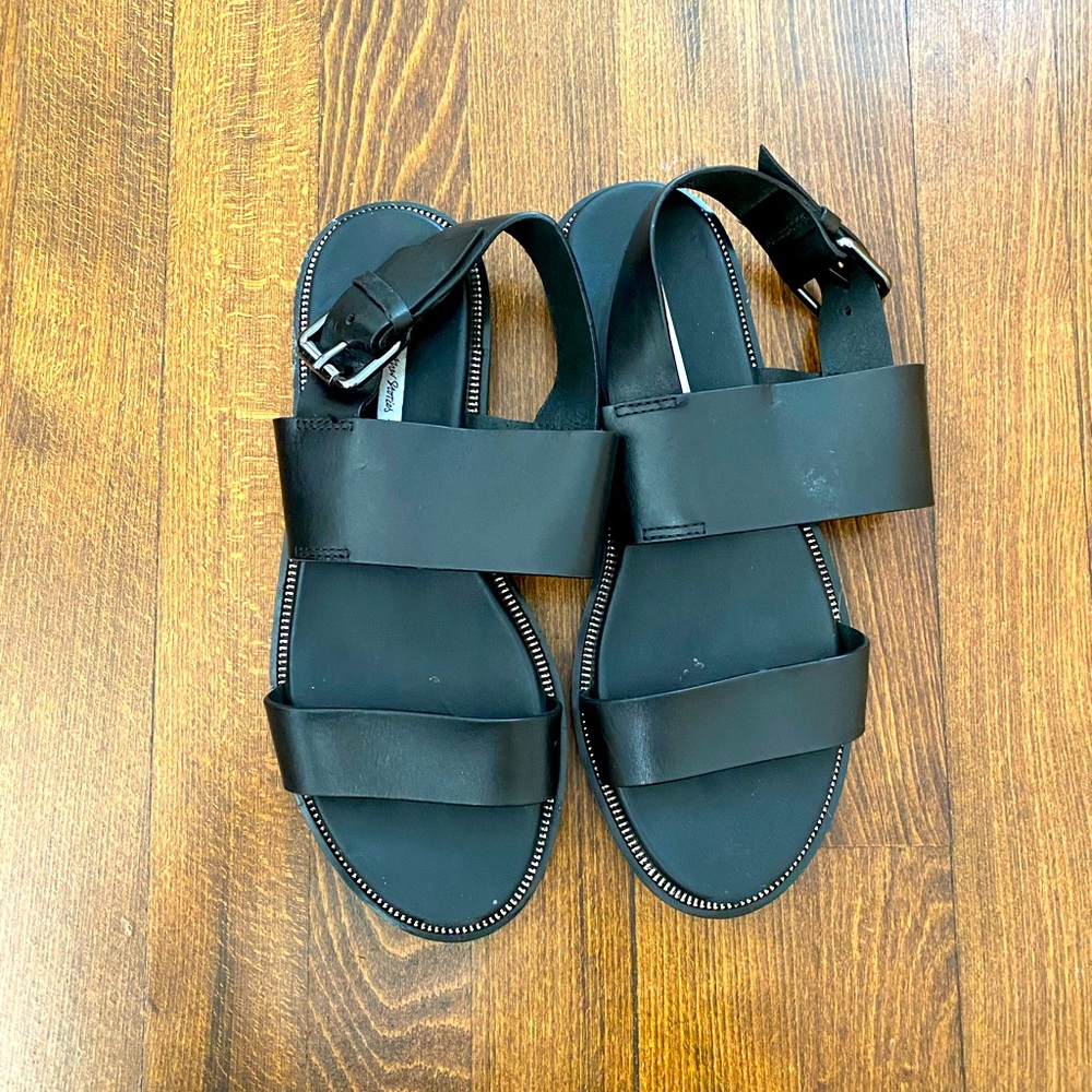 & Other Stories Black Leather Sandals - 8/38
